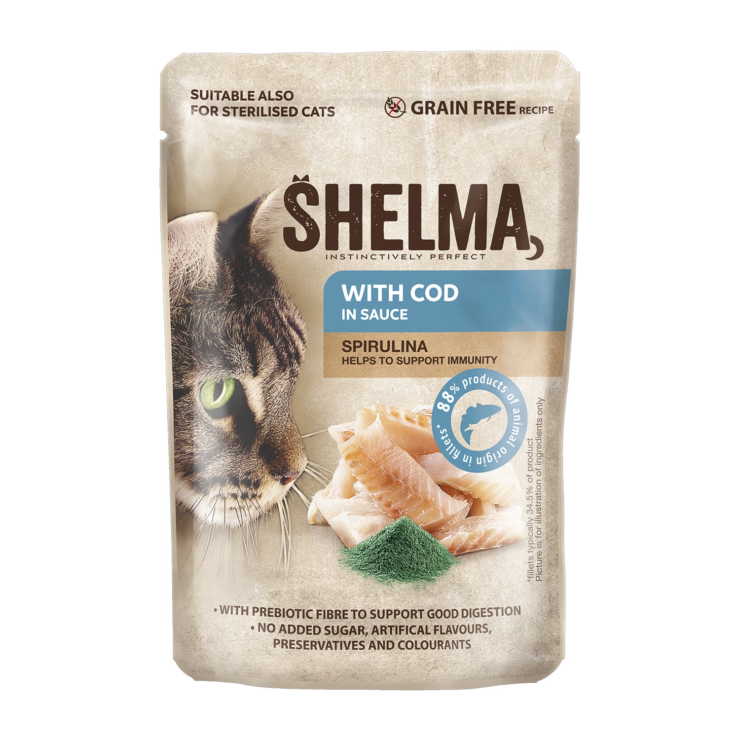 SHELMA Morina Balığı Pouch Kedi Maması 85GR – (İthal Mama) SHELMA Morina Balığı Pouch Kedi Maması 85GR – (İthal Mama) - Görsel 1