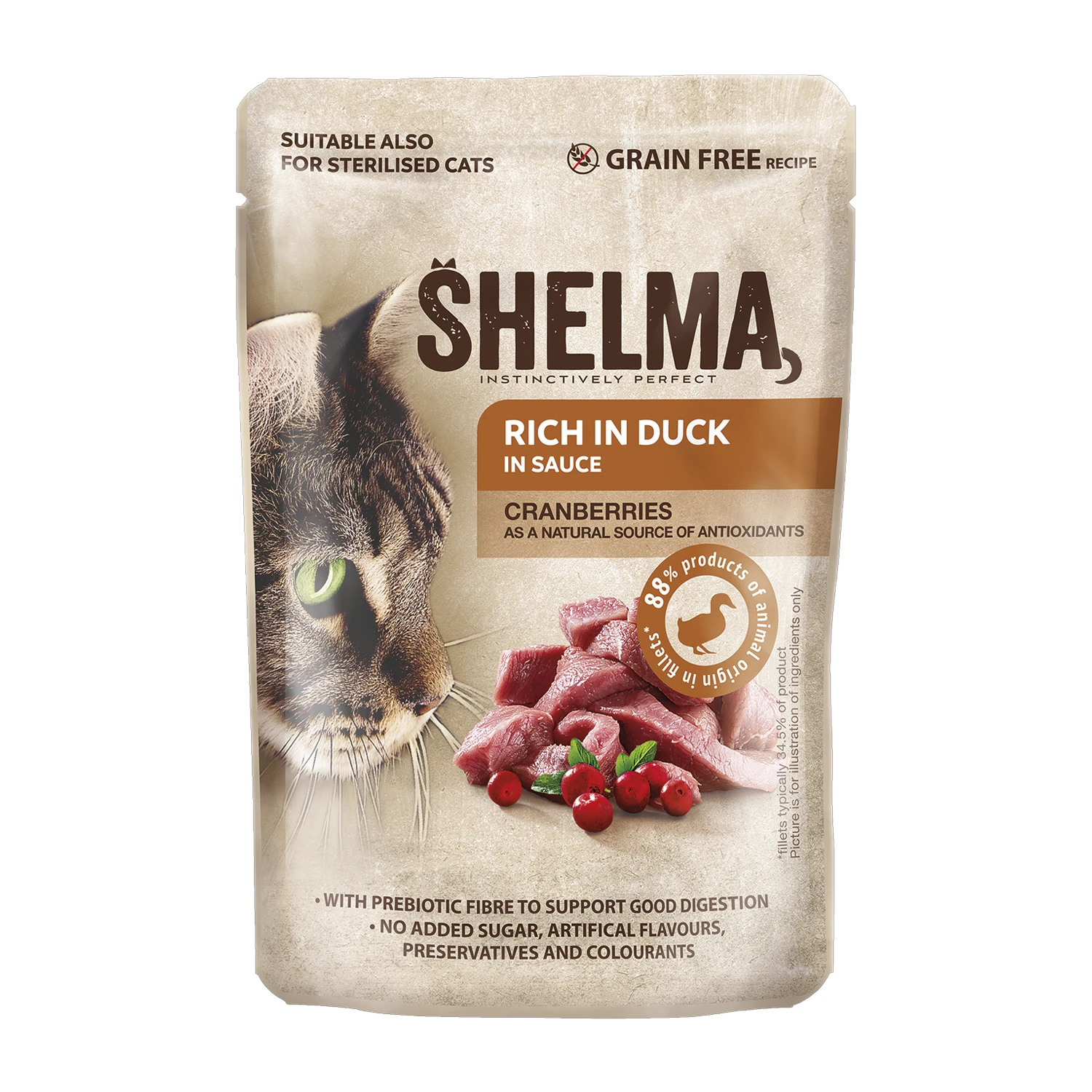 SHELMA Ördek Etli Pouch Kedi Maması 85GR – (İthal Mama) SHELMA Ördek Etli Pouch Kedi Maması 85GR – (İthal Mama) - Görsel 1